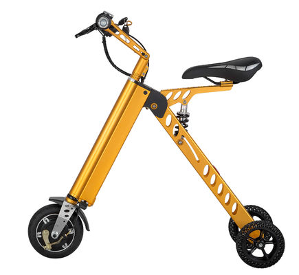 Qualität  Yellow Motorized Folding Bike / Smallest Lightest Folding Bike Battery Assisted usine