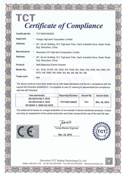 China Freego High-Tech Corporation Limited Co., Ltd. zertifizierungen