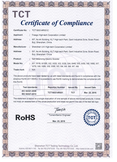 China Freego High-Tech Corporation Limited Co., Ltd. zertifizierungen